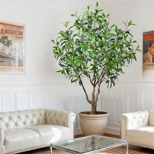 7.5ft Large Realistic Artificial Olive Tree with Olives