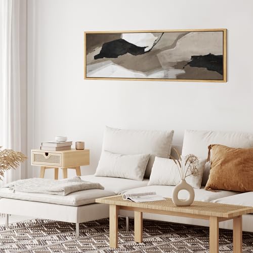 Large Framed Canvas Print Wall Art Abstract Earth Tones Illustrations Antique Retro Fine Art Illustrations Decorative Colorful for Bedroom