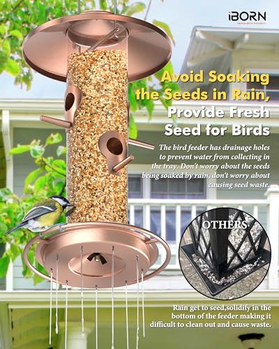 Bird Feeders for Outdoors Metal Chew Resistant