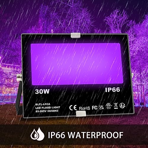 Black Light 30W LED Blacklight Flood Light Outdoor for Glow Party (6 Count)