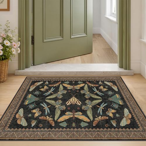 Small Black Entryway Rug (6 Sq Ft)