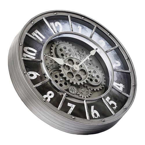 18 Inch Wall Clock with Moving Gears