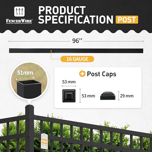Pack of 10 Heavy Duty 8FT Outdoor Steel Fencing Border Post (10 Count)