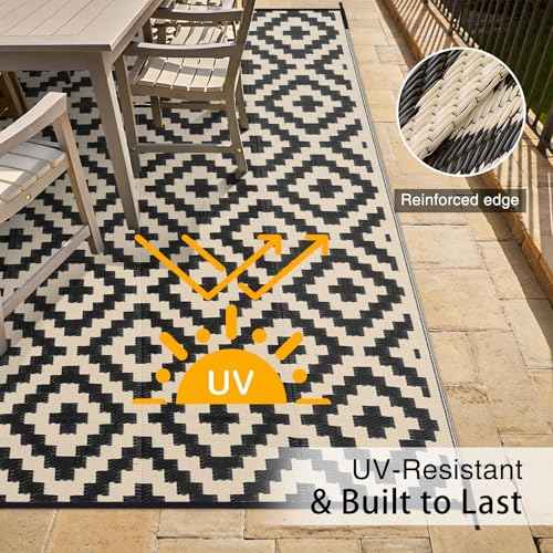 Outdoor Rug 8x10 ft Waterproof Reversible Mat
