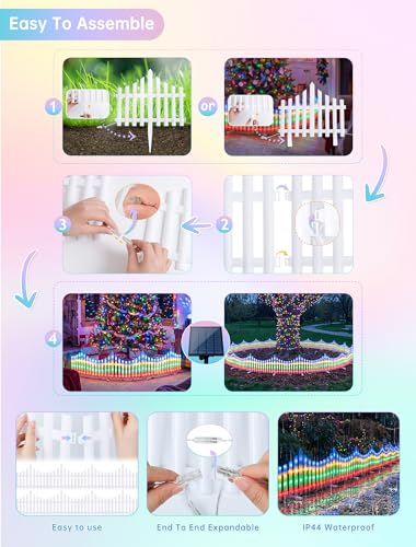 8 Pack Multicolor Picket Fence Lights