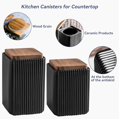 Ceramic Storage Jars Modern Airtight Coffee Canisters With Lid (33.814 Fl Oz)