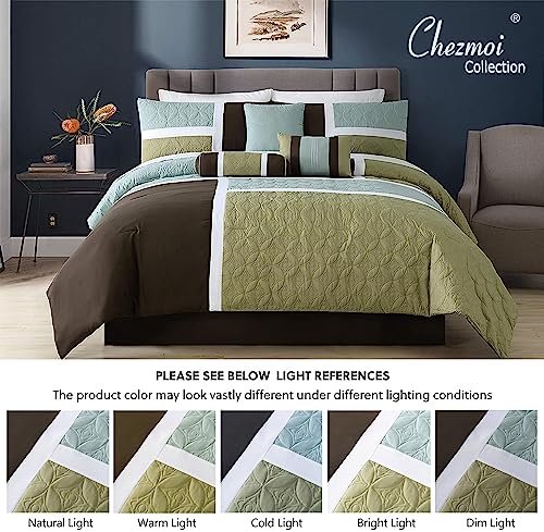 7 Piece Quilted Patchwork Comforter Set