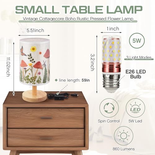 Pressed Flower Vintage Table Lamp