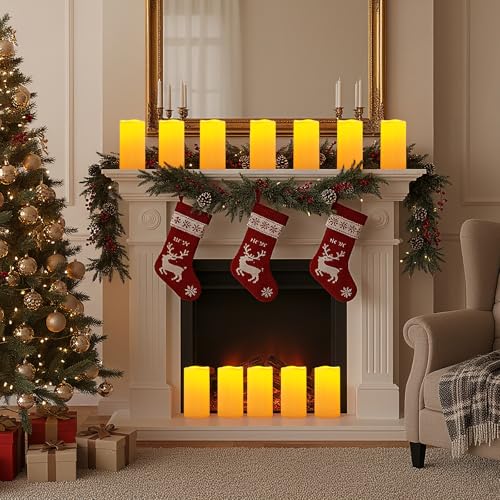 8"x4" Large Waterproof Outdoor Flameless Candles with Remote Timer (2 Count)
