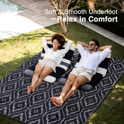 Outdoor Rug 6x9 ft Waterproof Reversible Braided Mat
