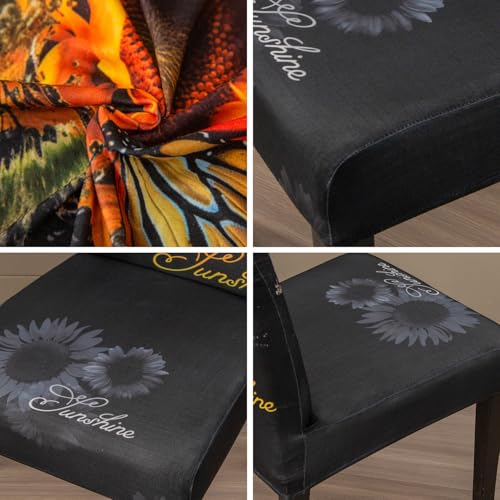 Sunflower Chair Covers for Dining Room Set of 4 (4 Count)