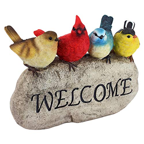 Birdy Welcome Garden Stone Statue