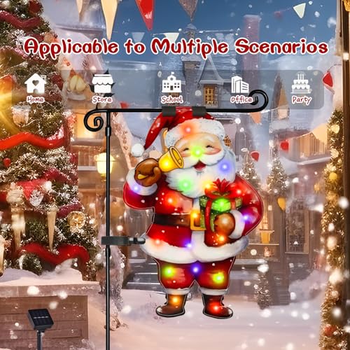 28x40 Lighted Christmas Santa Garden Flag
