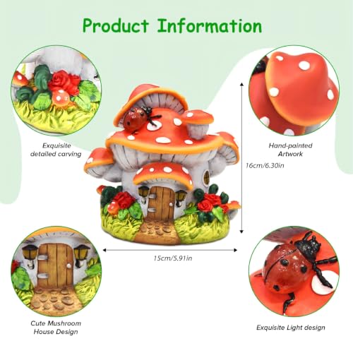 Solar Mushroom House Statue