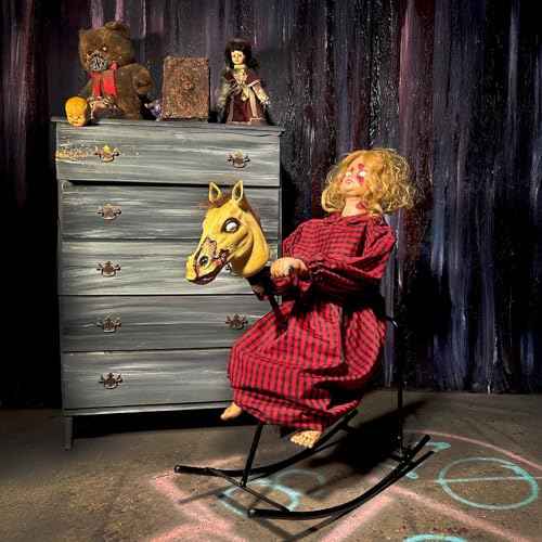 3.2 Ft. Rocking Horse Girl Animatronic with Voice (3.2 ft. Rocking Horse Girl)