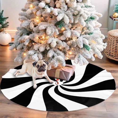 36" Black Sugar Swirl Candy Christmas Tree Skirt