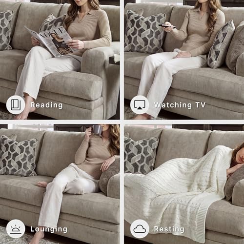 Sofa Couch Taupe Chenille