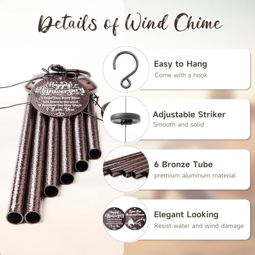 Anniversary Wind Chimes Gifts for Men Women