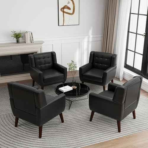 PU Leather Accent Chairs Set of 4 (4 Count)