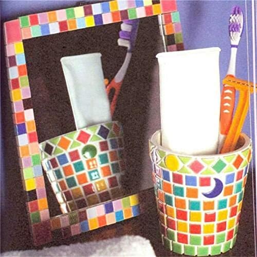 BestTeam Craft Material Mosaic Tile, Micro Glass Tiny Mini Mosaic Tile DIY Hobbies Children Handmade Crystal Free Stone Craft Material Creativity 300g (Black)
