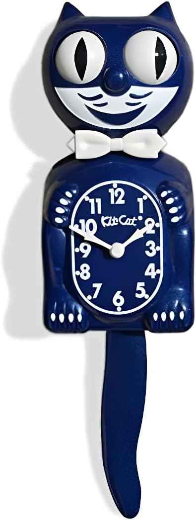 Kit-Cat Klock® Limited Edition Galaxy Blue - Iconic Retro Cat Clock with Moving Eyes and Tail, Battery Operated Wall Clock, Made in USA, Perfect for Home Decor, Mid Century Modern Clock, Unique Gift