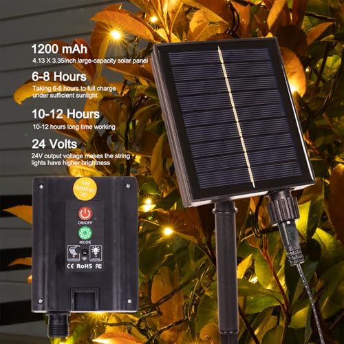 66FT 200LEDs Fairy Lights Solar Powered