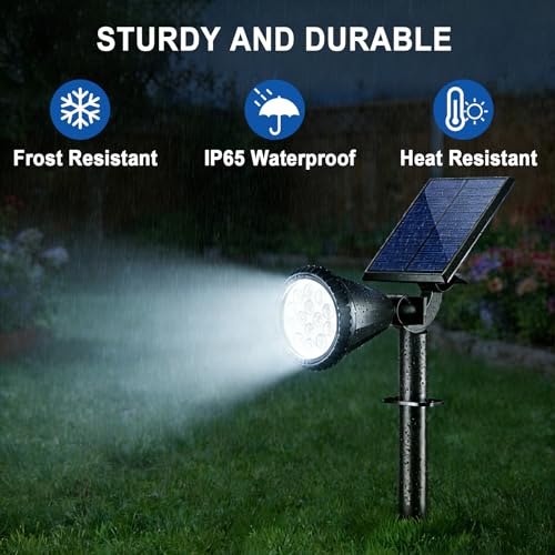 Solar Lights Outdoor Waterproof Flag Spotlights 2 Pack (2 Count)