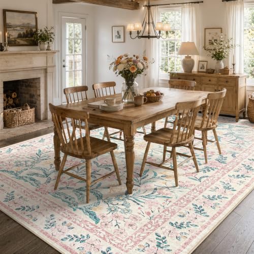 Floral Large Rugs for Living Room (108 Sq Ft)