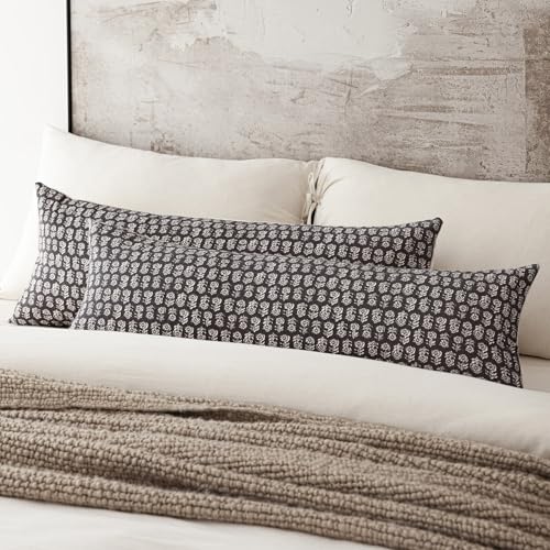 Long Floral Print Lumbar Throw Pillow Covers 14×36 Inch