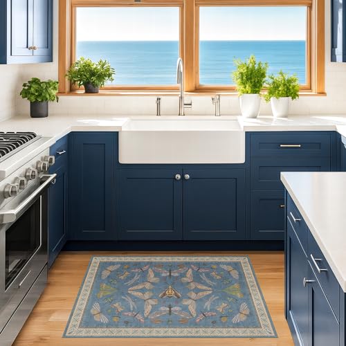 Dusty Blue Bathroom Rug 2x4 (8 Sq Ft)