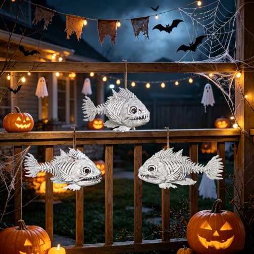 3 Pack Halloween Skeleton Decor Halloween Fish Tank Decorations (3 Count)