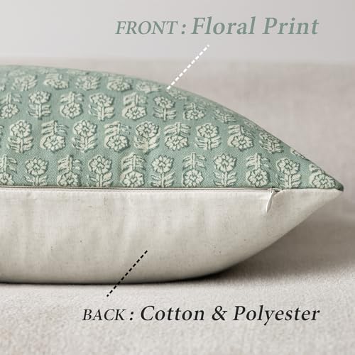 Decorative Floral Print Throw Pillow Covers 18×18 Inch (2 Count)