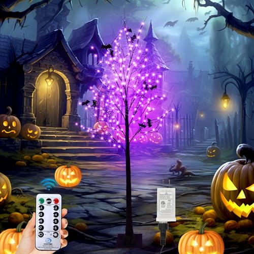 Halloween Lighted Tree with 260 LED Lights (purple(diy))