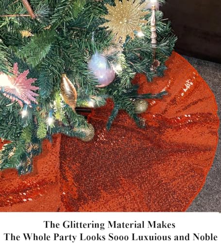 24 Inch Sequin Tree Skirt Christmas Skirts for Xmas Hawaii Rustic Cartoon Elegant Halloween Trees