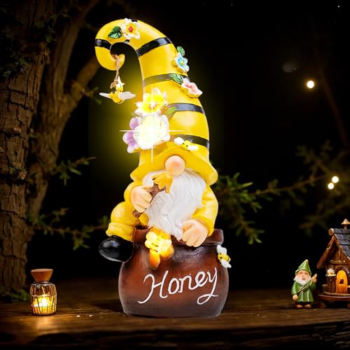 13" Garden Solar Spring Gnomes Statues Outdoor