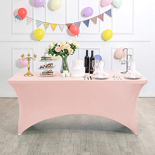 Spandex Table Cover for 8FT or 4ft or 6ft Table Universal Fitted Stretch Tablecloth for Party