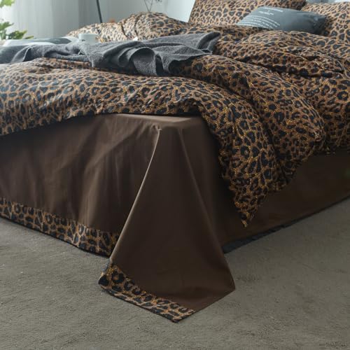 Leopard Comforter Set Queen Comforter Set 3 Pieces Leopard Print Comforter Fluffy Soft Microfiber Bedding Set for All Seasons Animal Cheetah Print Queen Size Comforter with 2 Pillowcases