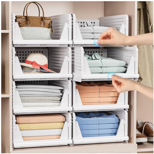 5 Pack Stackable Closet Storage Basket (5 Count)