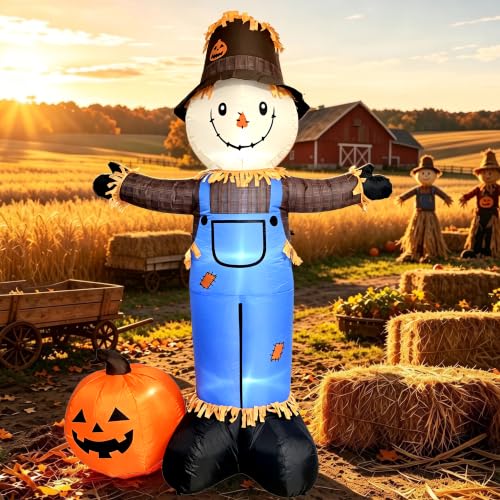 8 FT Fall Inflatables Scarecrow Decorations (Blue)