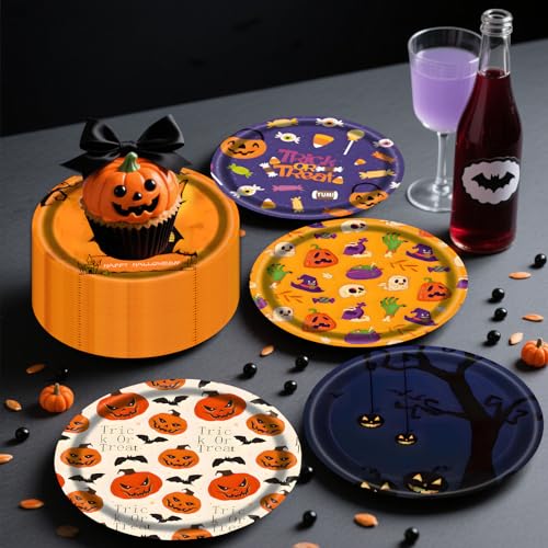 48 PCS Halloween Paper Plates 7 inch (50 Count)