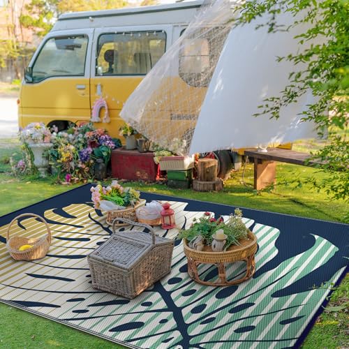 Outdoor Rug Waterproof Plastic Rugs for Patio (57.6 Sq Ft)