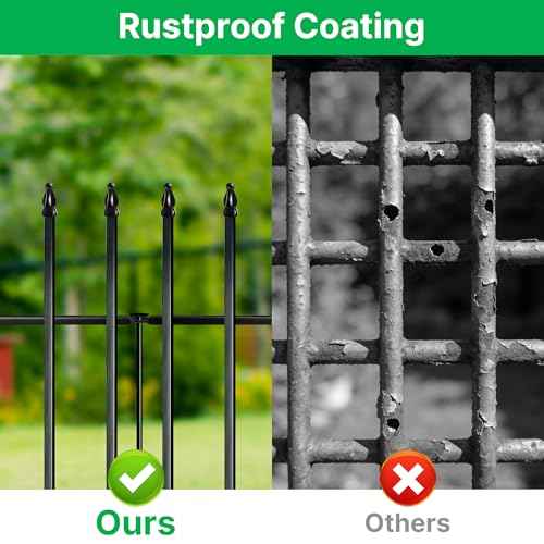 42" H x 12.5 Ft Metal Garden Fence with Gate (36 Sq Ft)