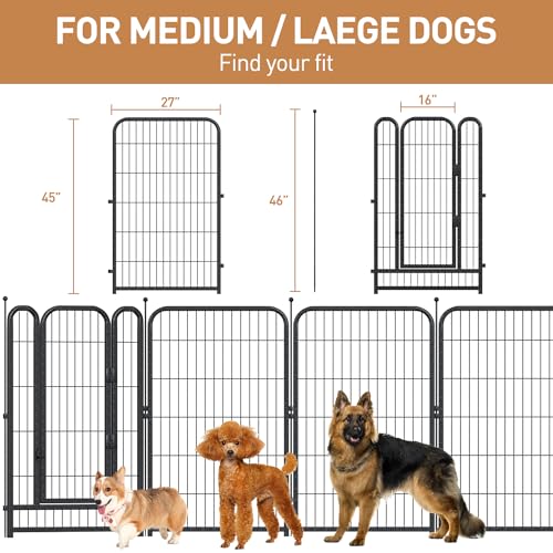 Metal Dog Playpen 45in H 24 Panels Heavy Duty Dog Fence