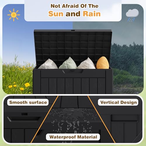 Resin Deck Box 40 Gallon Waterproof Outdoor Storage Box