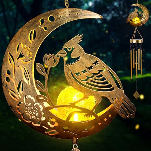 Moon Cardinal Wind Chime for Outside
