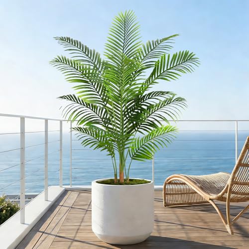 Artificial Palm Tree Indoor Plant 5FT Tall Fake Tropical Palm Tree in Pot