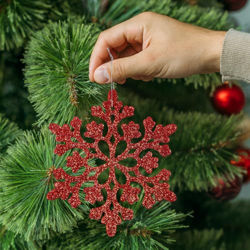 36pcs Red Christmas Snowflake Ornaments (36 Count)