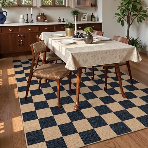Checkered Easy Jute 6x9 Area Rugs