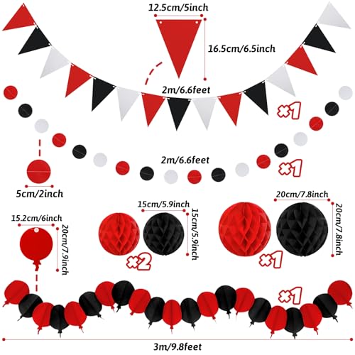 Black Red Party Decorations (24 Count)