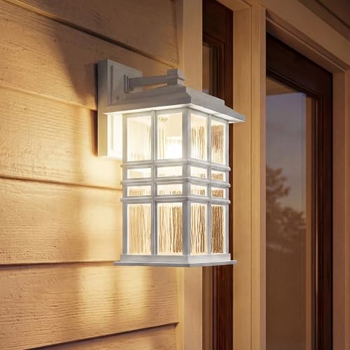 Beacon Square 12" Outdoor Wall Light in White